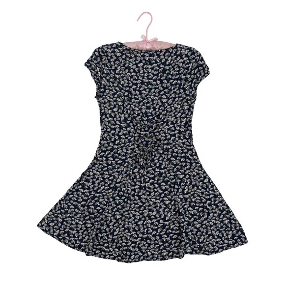 Band Of Gypsys Blue Floral Cottagecore Button Down Mini Dress Retro Y2K Revive - Picture 12 of 15